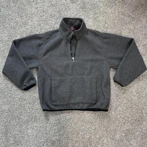 Champion Men's Gray 1/4 Zip‎ Fleece Jacket Size Medium Charcoal